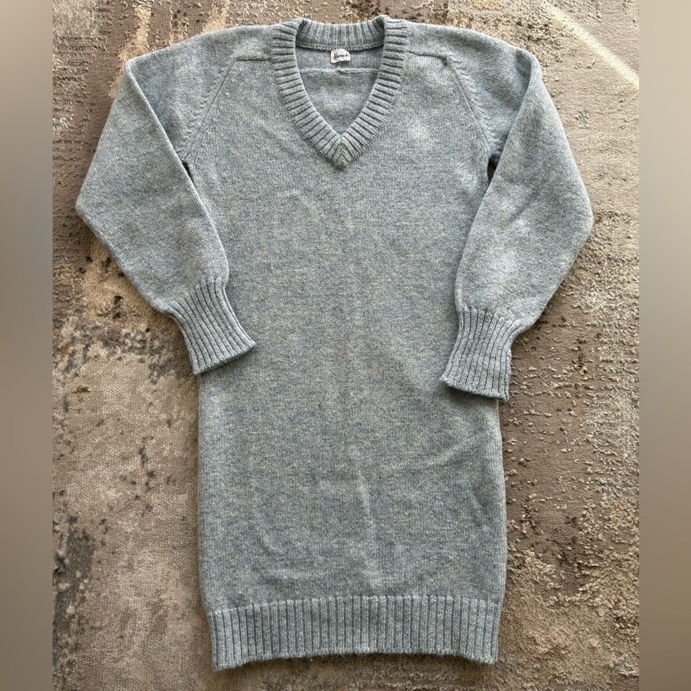 Vintage 70s John Laing for Harrods Shetland Wool Sweater Dress Made in Scotland
